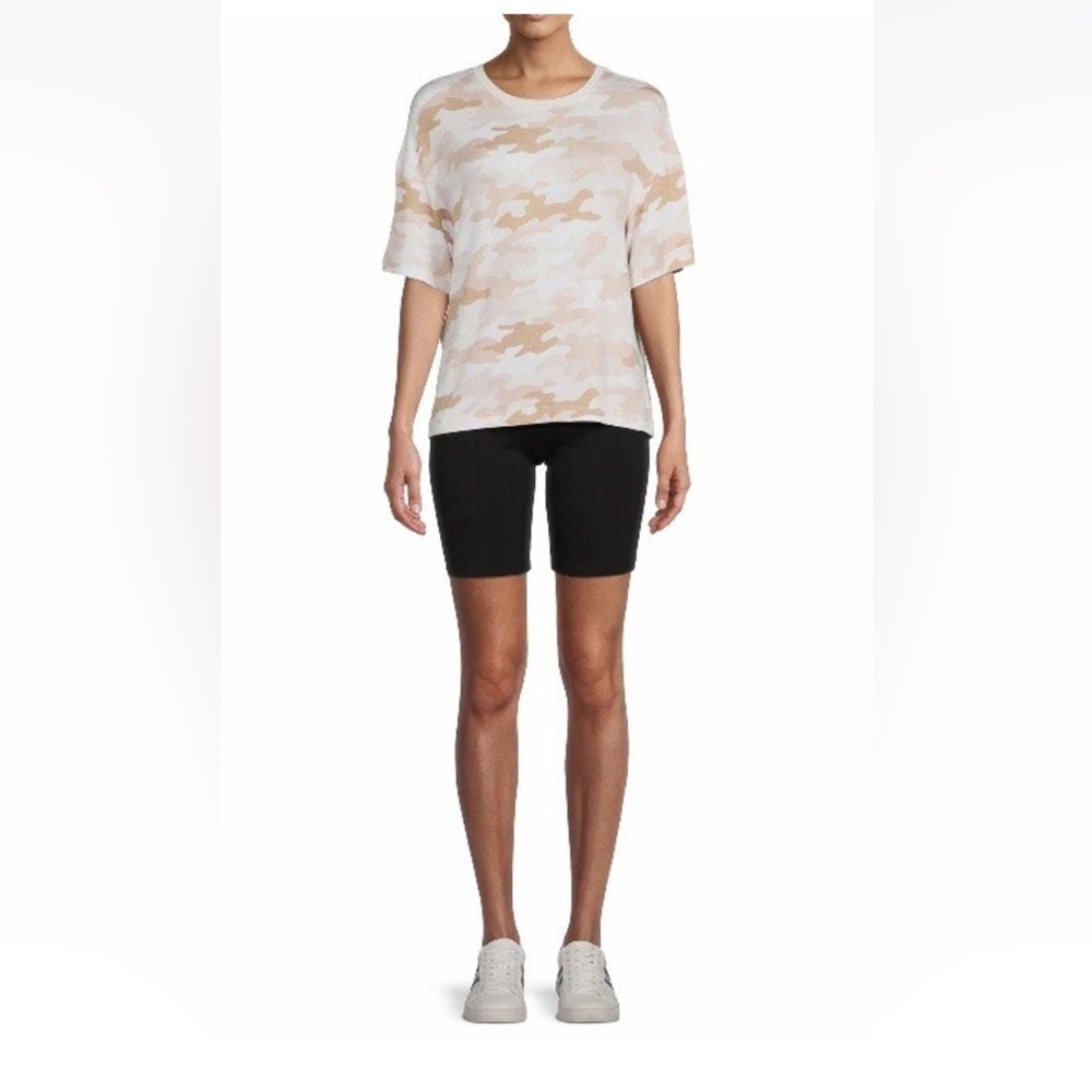 Camo Print T-Shirt and Black Shorts Set
